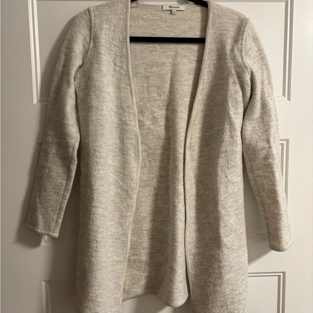 Madewell Women's Cream Open-Front Cardigan